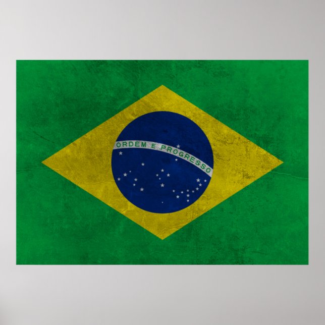 Bandeira do Brasil (Estilo Envelhecida) Poster (Framsidan)
