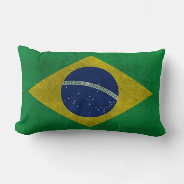 Bandeira do Brasil Estilo Grunge Lumbarkudde (Framsida)