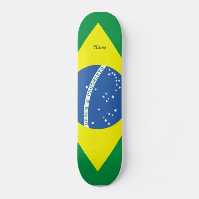 Bandeira do Brasil Old School Skateboard Bräda 21,6 Cm (Framsida)