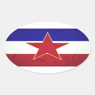 Bandeira Iugoslávia Ovalt Klistermärke