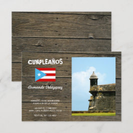 Bandera Celeste Puerto Rico Cumpleanos Invitacion Inbjudningar