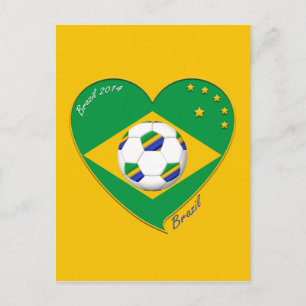 Bandera de BRASIL FÚTBOL de campeones del mundo Vykort