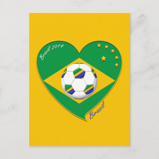 Bandera de BRASIL FÚTBOL de campeones del mundo Vykort