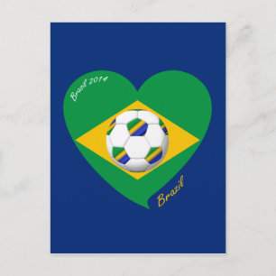 Bandera de BRAZIL FÚTBOL equipo nacional 2014 Vykort