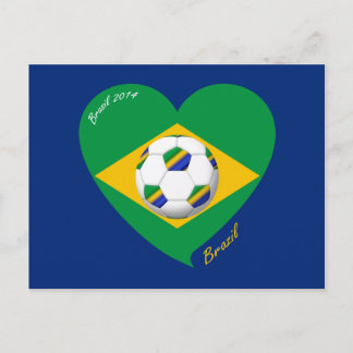 Bandera de BRAZIL FÚTBOL equipo nacional 2014 Vykort