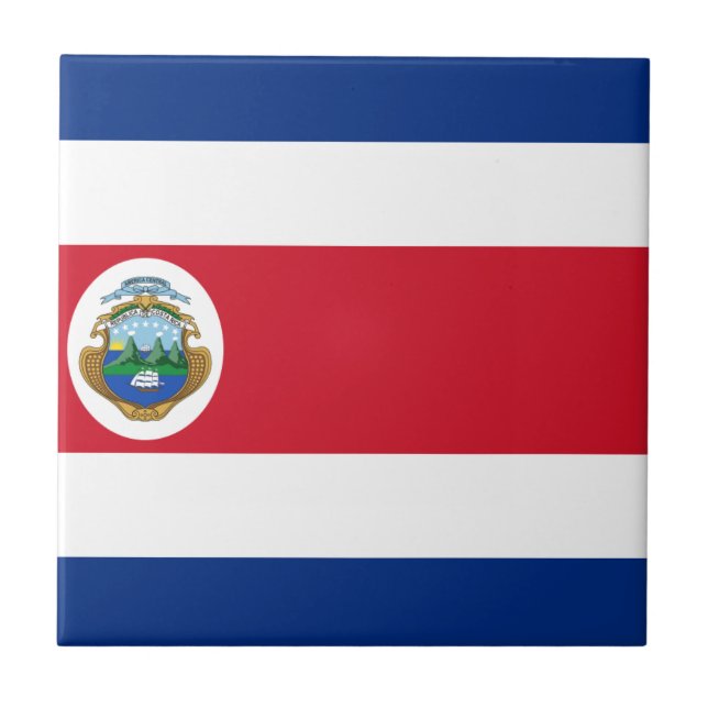 Bandera de Costa Rica - flagga av Costa Rica Kakelplatta (Framsidan)
