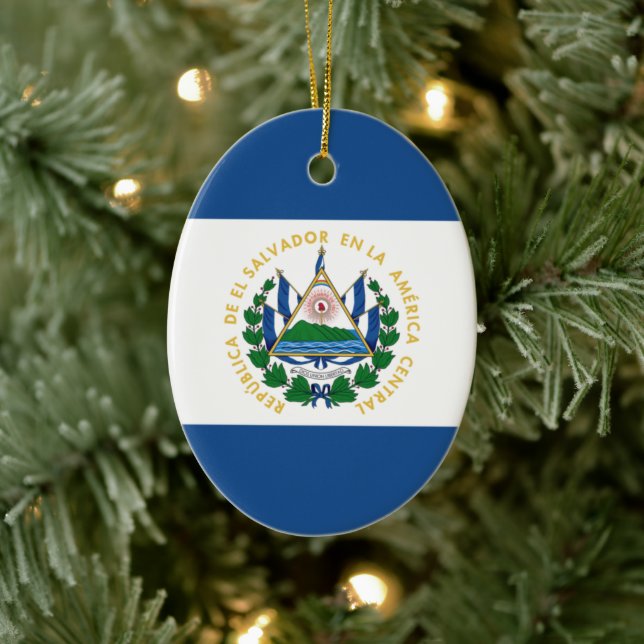 Bandera de El Salvador Julgransprydnad Keramik (Träd)