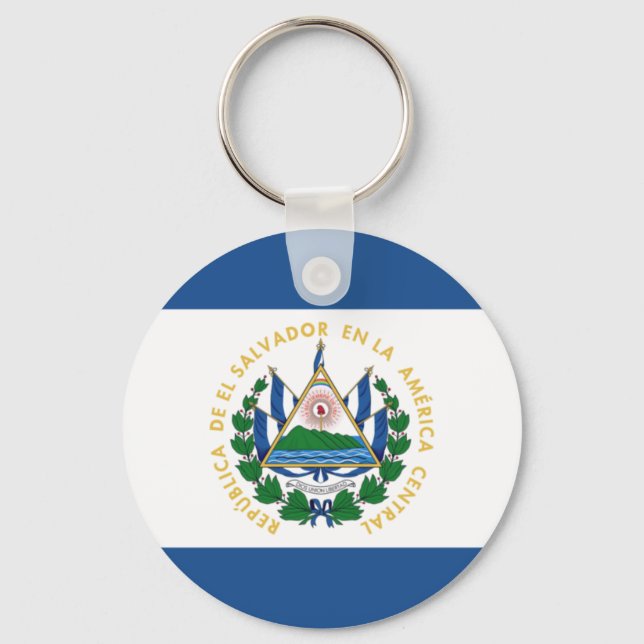 Bandera de El Salvador Keychain Nyckelring (Framsida)