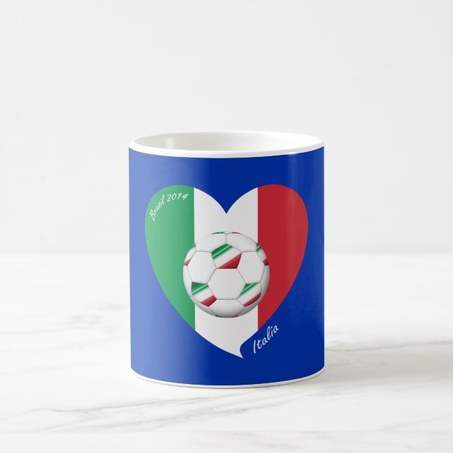 Bandera de ITALIA FÚTBOL y equipos nacionales 2014 Kaffemugg (Center)