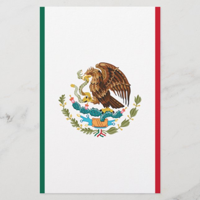 Bandera de México - Mexikanska Flagga - Mexikanska Brevpapper (Framsida)