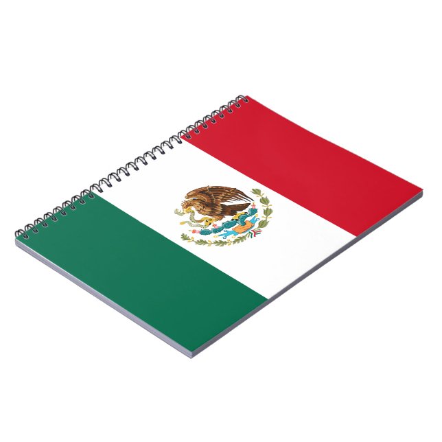 Bandera de Mexico National flagga Mexiko Mexiicano Anteckningsbok (Vänstra Sidan)