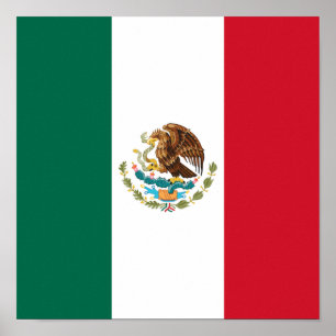 Bandera de Mexico National flagga Mexiko Mexiicano Poster