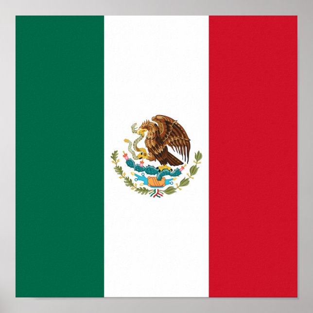Bandera de Mexico National flagga Mexiko Mexiicano Poster (Framsidan)