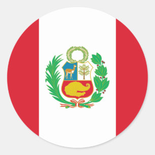 Bandera del Perú - flagga av Peru Runt Klistermärke