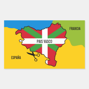 Bandera Ikurriña, independencia por el país vasco Rektangulärt Klistermärke