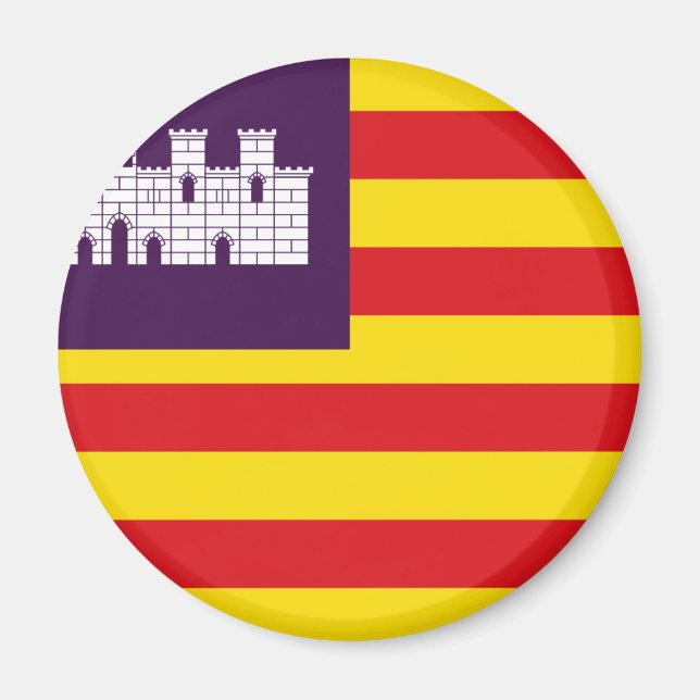 Bandera Islas Baleares - Flagga Balearerna Magnet (Framsidan)