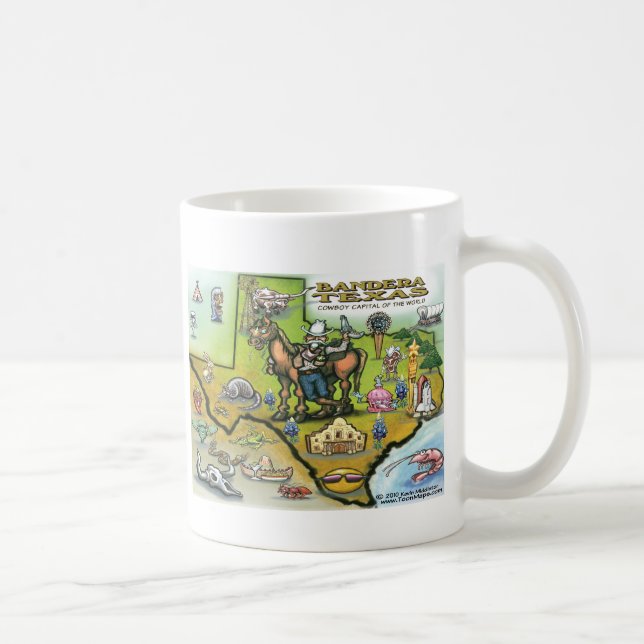 Bandera TEXAS Karta Kaffemugg (Höger)
