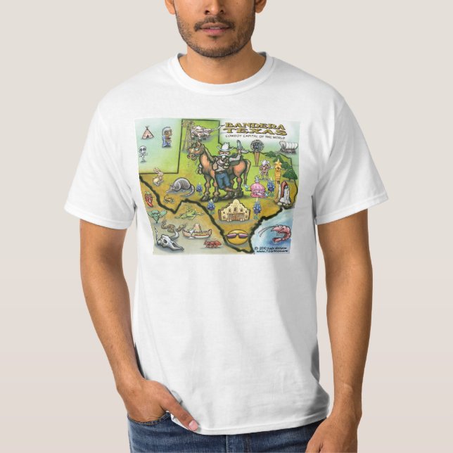 Bandera TEXAS Karta T-shirt (Framsida)