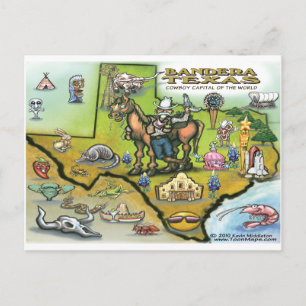 Bandera TEXAS Karta Vykort