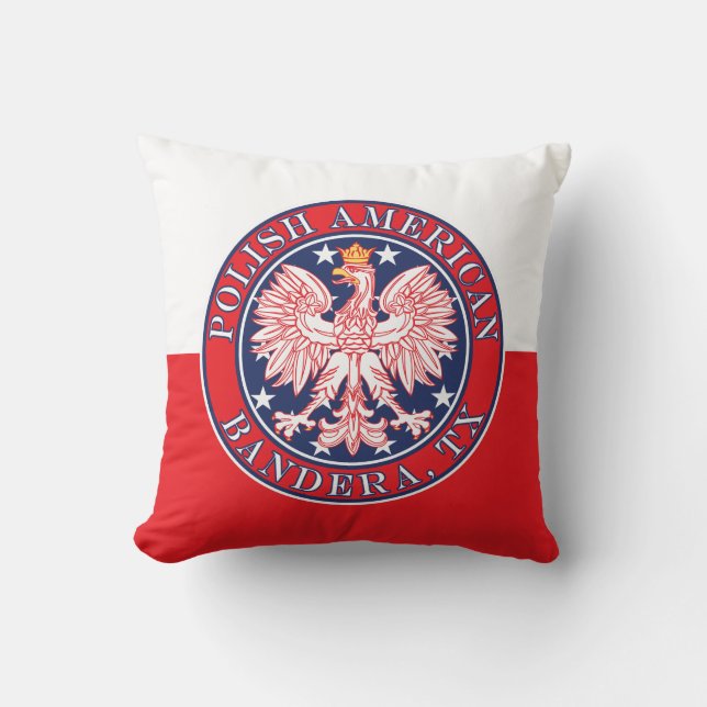 Bandera Texas polska American Eagle Kudde (Framsida)