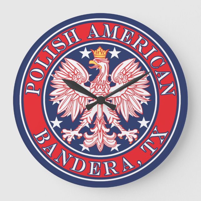 Bandera Texas polska American Eagle Stor Klocka (Framsida)
