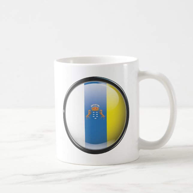Bandera y escudo de Islas Canarias Kaffemugg (Höger)