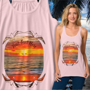 Banderas Bay Sunset 1738 Linne Med Racerback