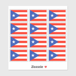 Banderas Boricua Puerto Rican Flagga 6"x6" Sticker Klistermärken