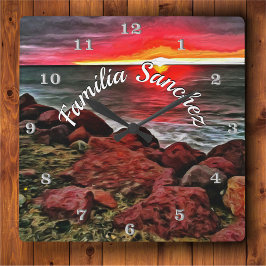 Banderas Rocky Sunset 914 Fyrkantig Klocka