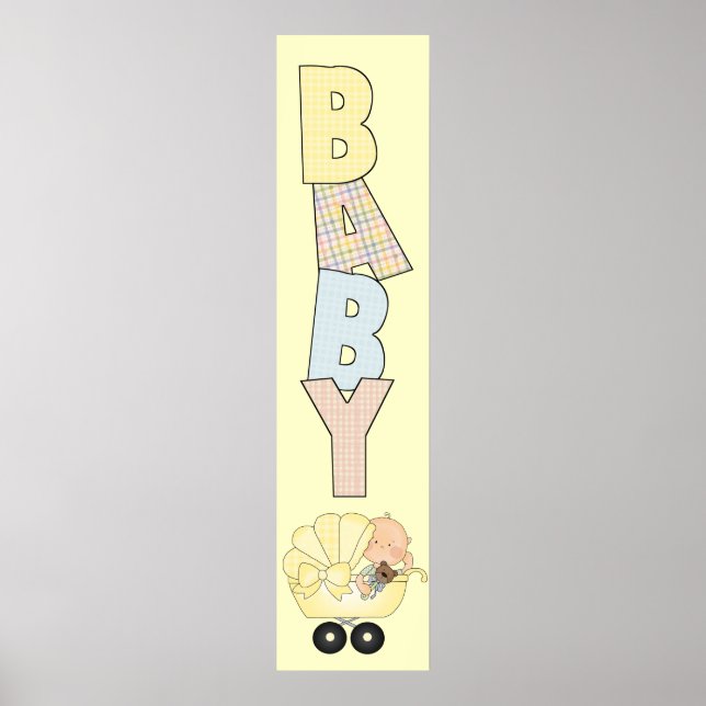 Banderoll eller Poster Party för babyskor (Framsidan)