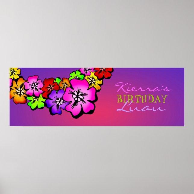 Banderoll för 311-blommor vid födelsedag | Solnedg Poster (Framsidan)