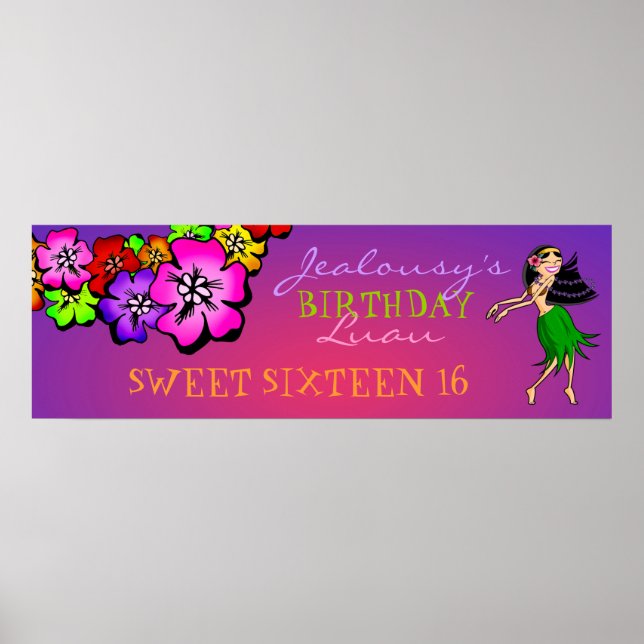 Banderoll för 311-blommor vid födelsedag | Solnedg Poster (Framsidan)