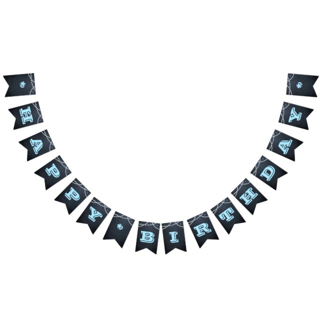 Banderoll för Anpassningsbarna Chalkboard Ljus Blu Vimplar (Alla)