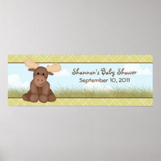 Banderoll för Baby Moose Baby Shower Poster