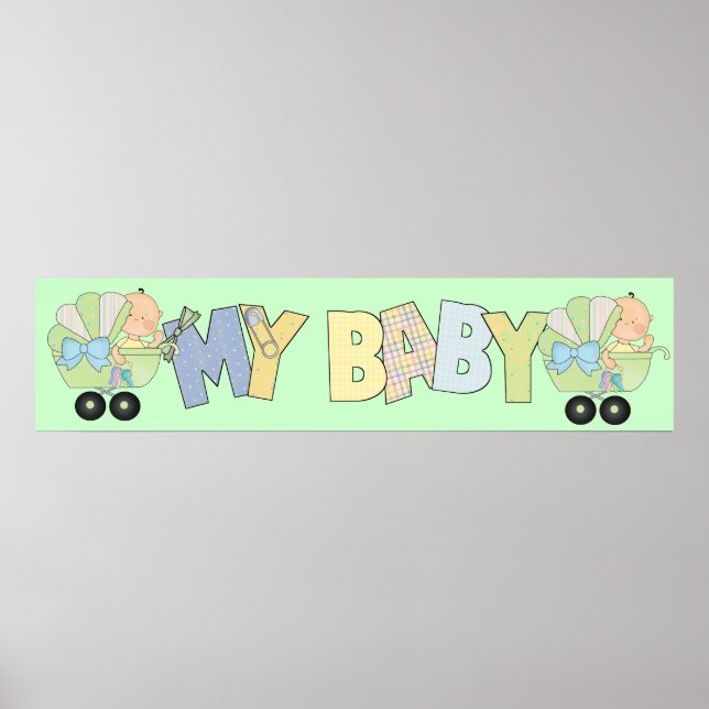 Banderoll för Baby Shower Party Poster (Framsidan)