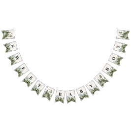 Banderoll för babydusch i nationalparkens skogar vimplar