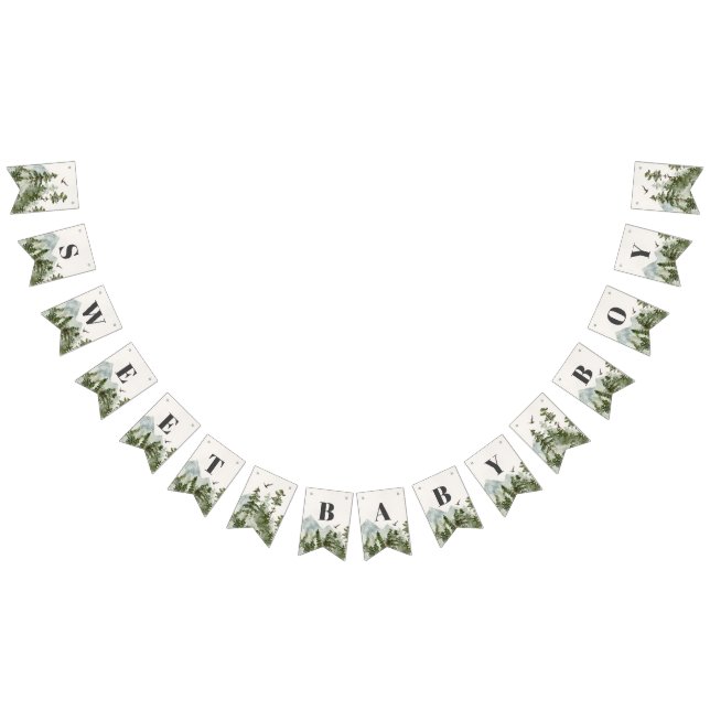 Banderoll för babydusch i nationalparkens skogar vimplar (Alla)