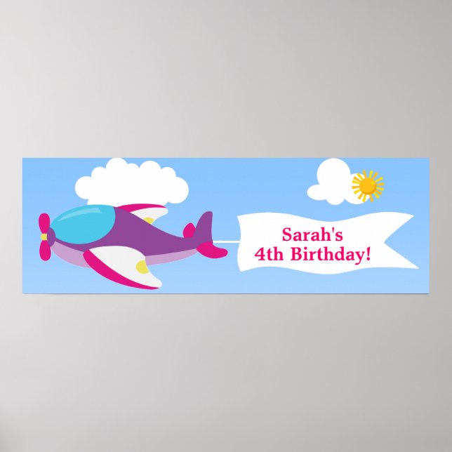 Banderoll för Banner Girl Birthday Banner Poster (Framsidan)
