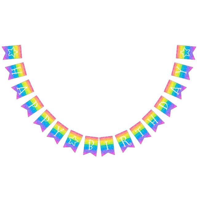 Banderoll för Barns födelsedag Rainbow Party Vimplar (Alla)