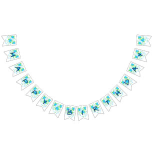 Banderoll för blå Grattis på födelsedagen Vimplar