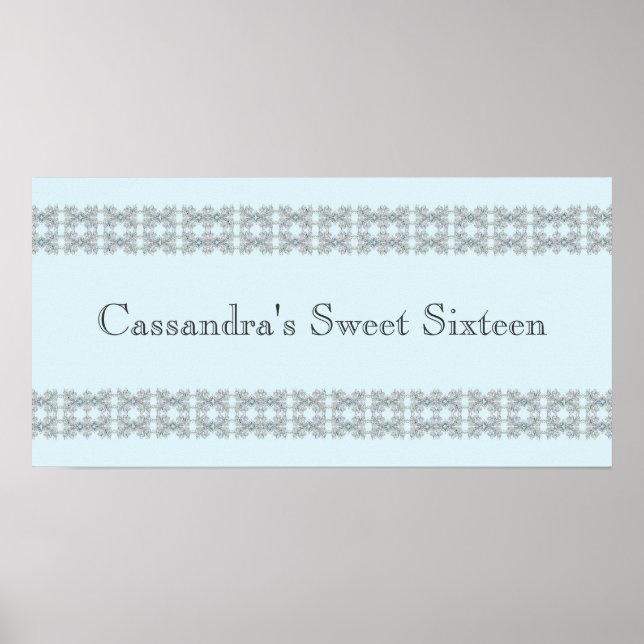 Banderoll för Blue Jewel Snöre Födelsedagsfest  Poster (Framsidan)