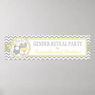 Banderoll för Bow-tie eller Tutu Gender Reveal Ban Poster