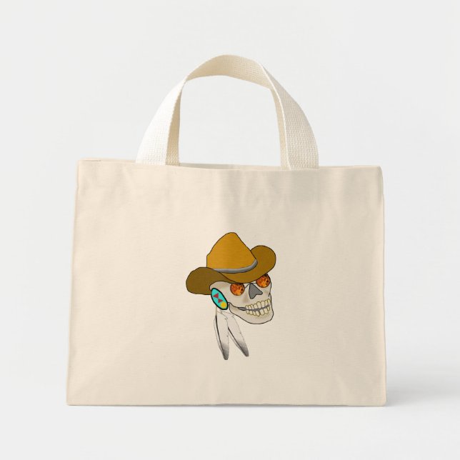 Banderoll för Cherokee Skull Mini Tygkasse (Framsidan)