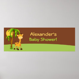 Banderoll för Cute Giraffe Baby Shower Poster