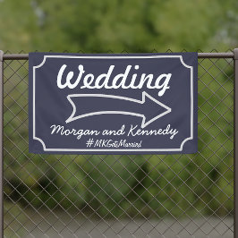 Banderoll för den blå riktningspilen Höger Bröllop