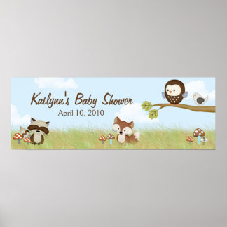 Banderoll för Forest Friends Baby Shower Poster