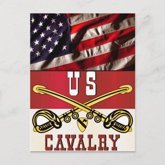 Banderoll för första CAVALRY DIVISION Vykort (Framsida)