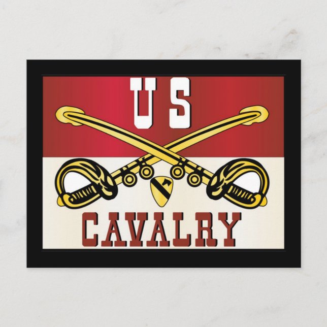 Banderoll för första CAVALRY DIVISION Vykort (Framsida)