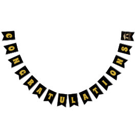 Banderoll för "Grattisar" i Black & Guld Vimplar