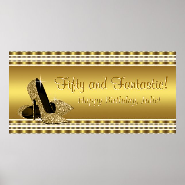Banderoll för högnivåFödelsedagsfest i elegant Gul Poster (Framsidan)